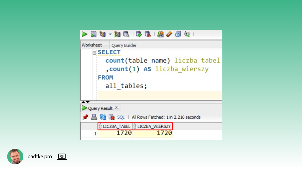 Domyślnie alias kolumny zamieniany jest na wielkie litery.