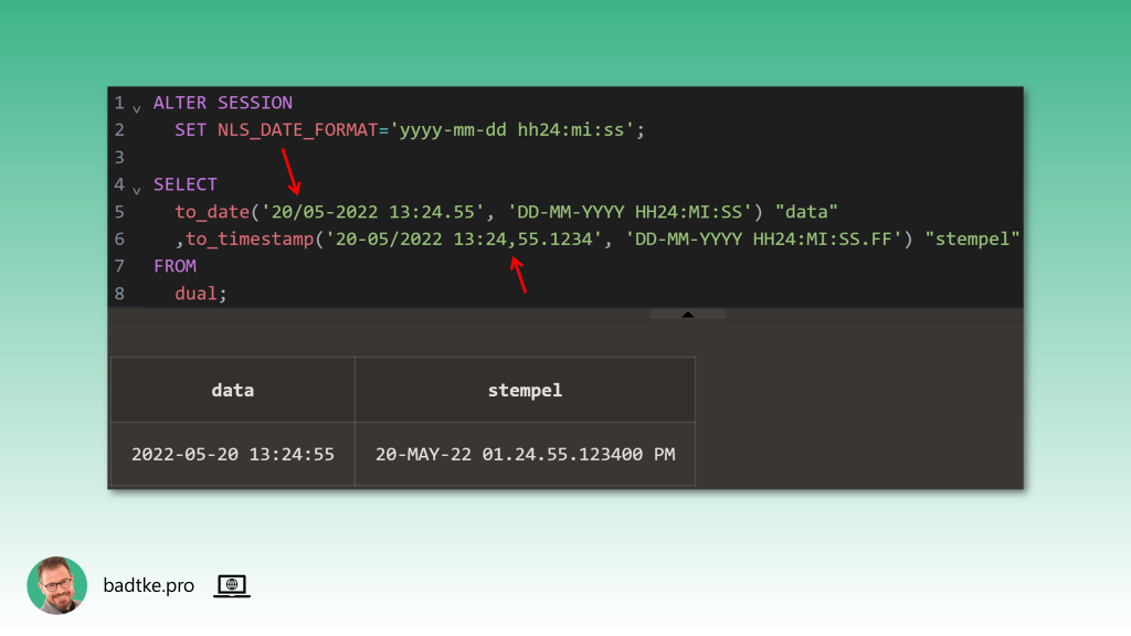 Bezbłędna konwersja literałów datoczasowych natywnymi funkcjami to_date i to_timestamp